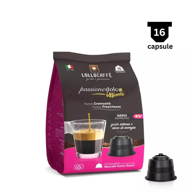 Lollo Caffe Miscela Nera – Compatibil Nescafè Dolce Gusto- 16 Capsule